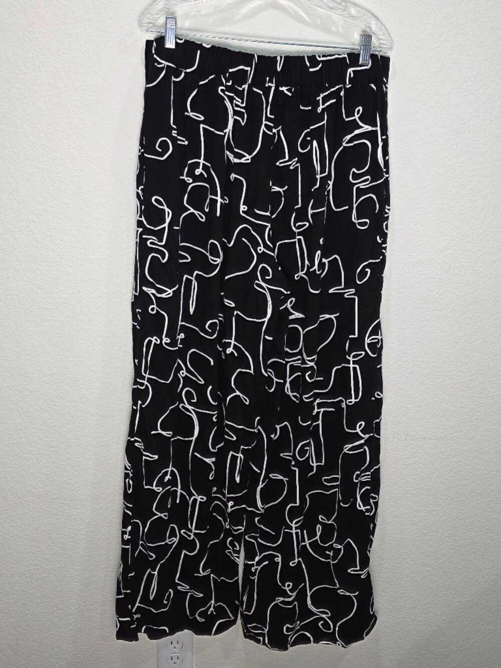 ELOQUII 2 Piece Pant Set NWT Abstract Face Line Art Wide Leg Plus Size 16 - Picture 13 of 16
